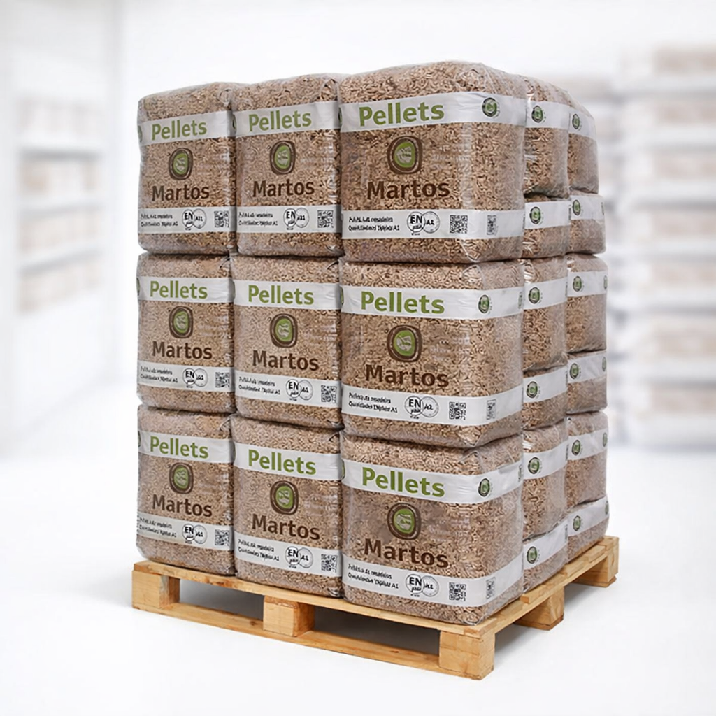 Pellets de Madeira Pellets Martos – 70 Sacos de 15 kg / 1.050 kg