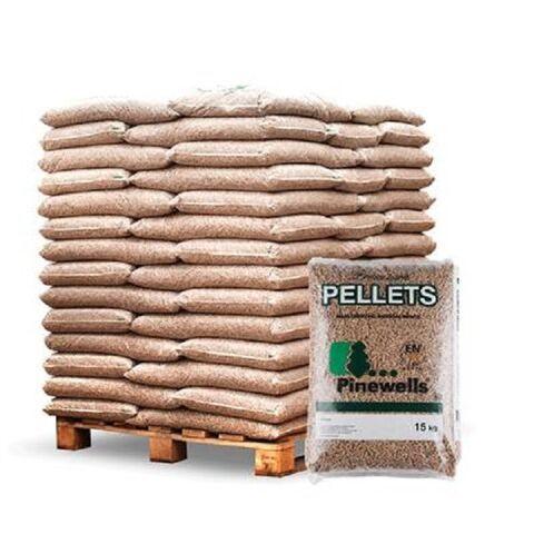 Pellets Pinewells ENplus A1 – Palete de 77 sacos de 15 kg (1 155 kg)