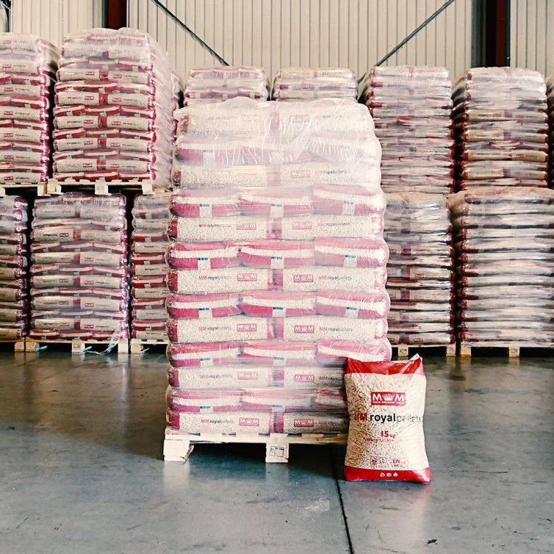 Pellets de Madeira MM ROYAL 15 kg – Palete com 78 Sacos