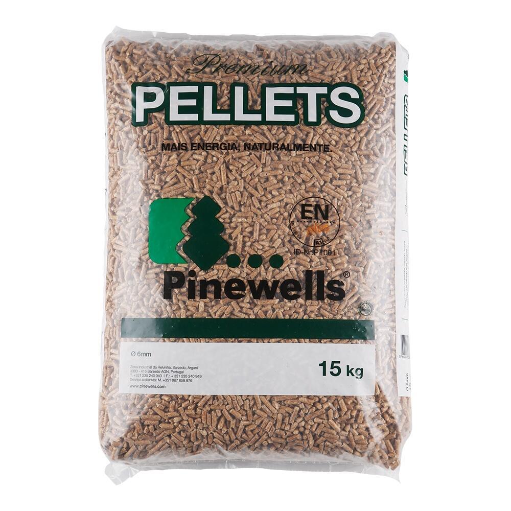 Pellets Pinewells ENplus A1 – Palete de 77 sacos de 15 kg (1 155 kg)