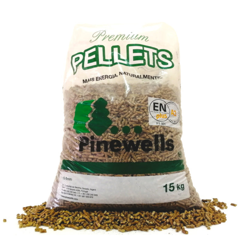 Pellets de Madeira PINEWELLS 15 kg – Palete com 60 Sacos
